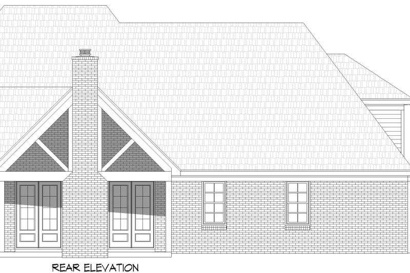 House Design - Exterior - Rear Elevation for Farmhouse House Plan #932-1165 - 5 bed, 4.5 bath