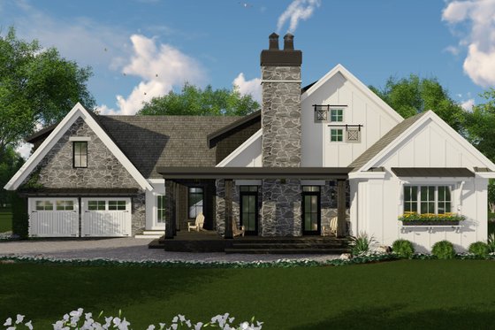 Exterior - Front Elevation 4 for Farmhouse House Plan #51-1133 - 3 bed, 2.5 bath