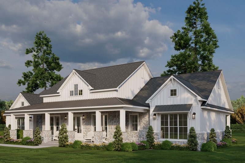 House Blueprint - Exterior - Front Elevation 3 for Farmhouse House Plan #923-404 - 3 bed, 3.5 bath