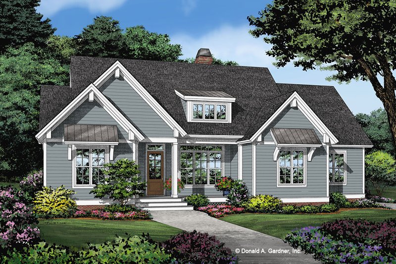 Architectural House Design - Exterior - Front Elevation 3 for Cottage House Plan #929-1102 - 3 bed, 2.5 bath