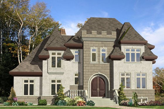 Exterior - Front Elevation for European House Plan #138-334 - 3 bed, 1.5 bath