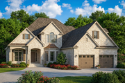 European Style House Plan - 3 Beds 3 Baths 3202 Sq/Ft Plan #17-2447 Exterior 