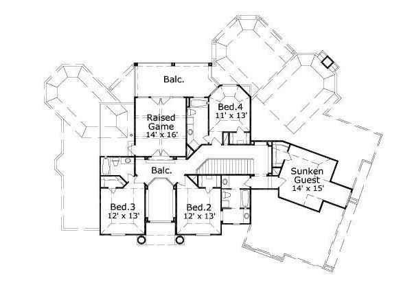 European Floor Plan - Upper Floor Plan #411-713