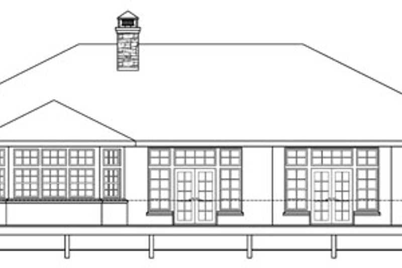 Home Plan - Exterior - Rear Elevation for Mediterranean House Plan #124-727 - 3 bed, 2 bath