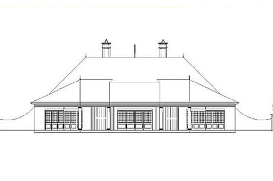 Exterior - Rear Elevation for European House Plan #119-356 - 3 bed, 3 bath