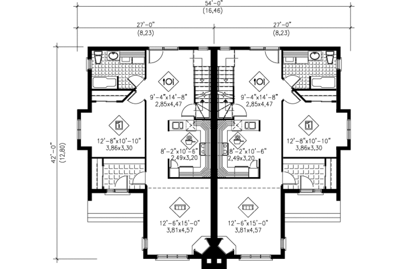 Modern Style House Plan - 3 Beds 2 Baths 2620 Sq/Ft Plan #25-372 ...