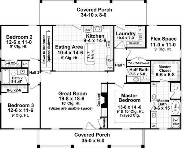 House Blueprint - Farmhouse Floor Plan - Main Floor Plan #21-521
