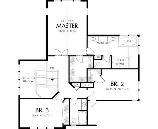 Home Plan - Upper level floor plan - 4000 square foot Craftsman home