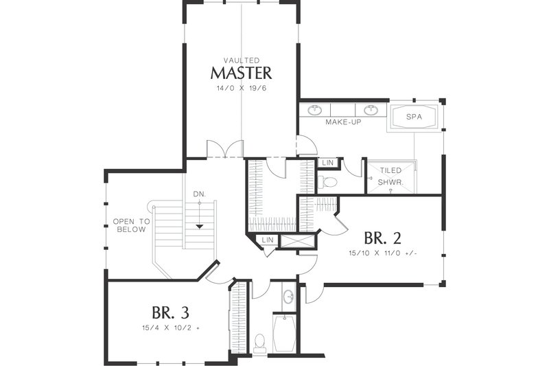 Home Plan - Upper level floor plan - 4000 square foot Craftsman home