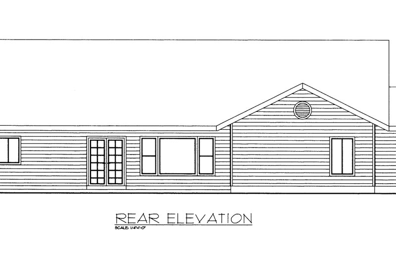 Architectural House Design - Exterior - Rear Elevation for Cabin House Plan #117-513 - 3 bed, 2 bath