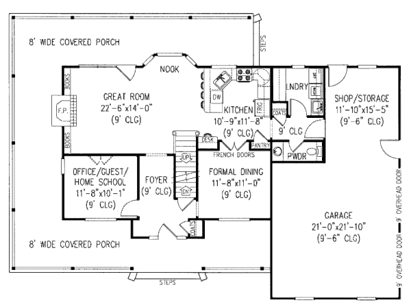 Farmhouse Floor Plan - Main Floor Plan #11-202