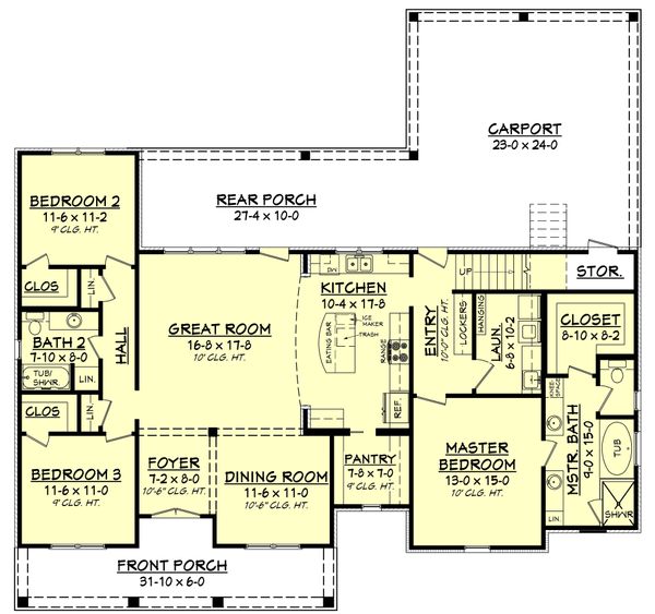Architectural House Design - European Floor Plan - Main Floor Plan #430-144