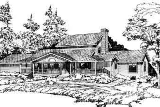 Exterior - Front Elevation for Country House Plan #312-181 - 3 bed, 2.5 bath
