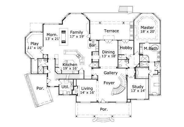 European Floor Plan - Main Floor Plan #411-777