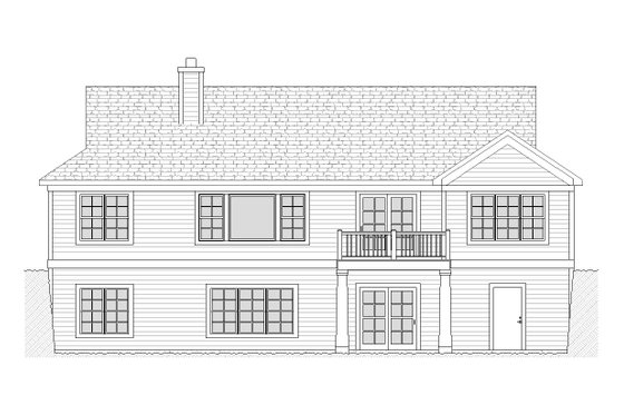 Exterior - Rear Elevation for Ranch House Plan #901-57 - 4 bed, 3 bath
