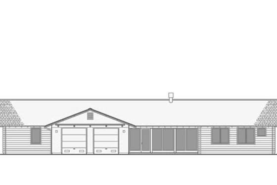 Exterior - Other Elevation for Ranch House Plan #445-6 - 4 bed, 3.5 bath