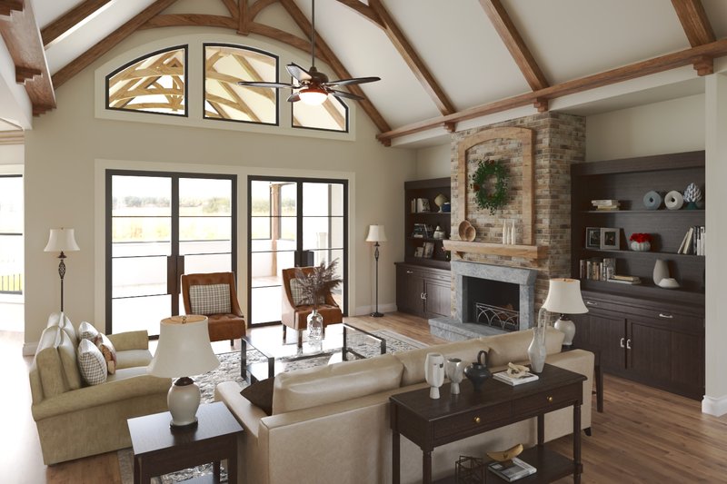 Dream House Plan - Interior - Family Room 1 for Craftsman House Plan #54-571 - 4 bed, 2.5 bath