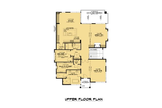 Floor Plan - Upper Floor for Contemporary House Plan #1066-138 - 4 bed, 3 bath