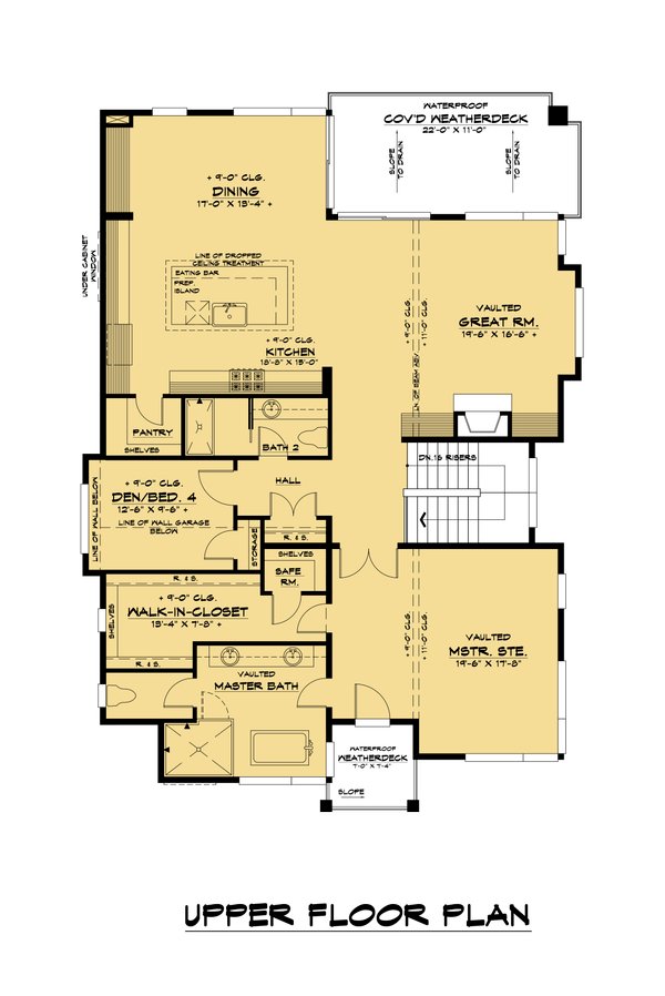 Contemporary Floor Plan - Upper Floor Plan #1066-138