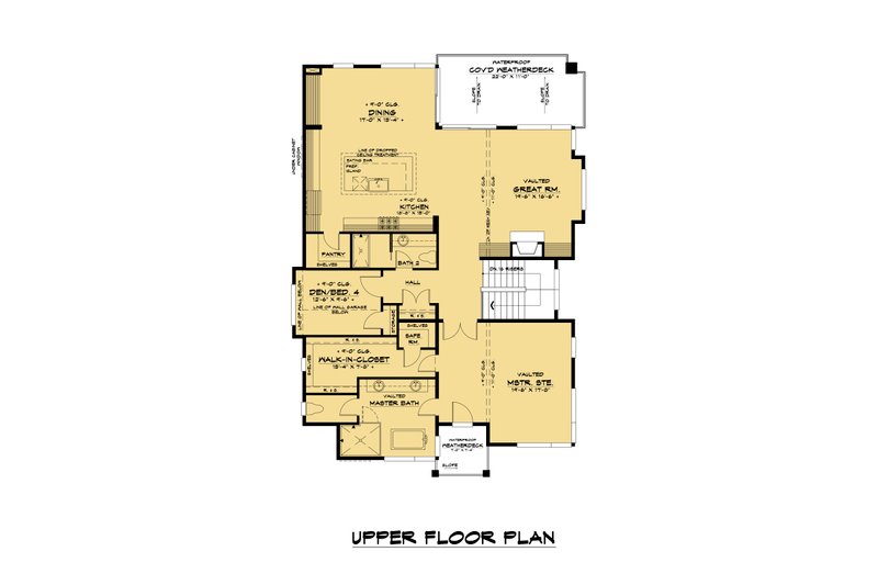Dream House Plan - Floor Plan - Upper Floor for Contemporary House Plan #1066-138 - 4 bed, 3 bath