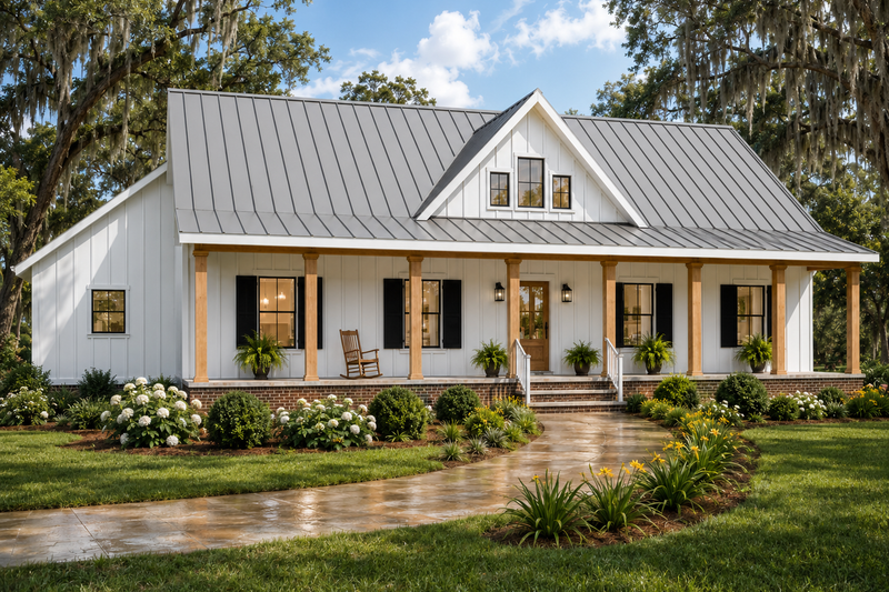 House Blueprint - Exterior - Front Elevation 4 for Farmhouse House Plan #44-320 - 4 bed, 3 bath
