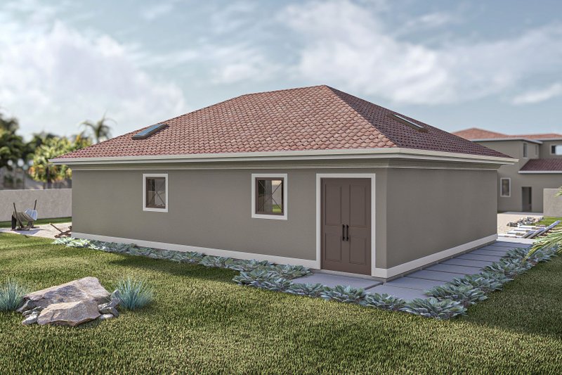 Dream House Plan - Exterior - Rear Elevation for Mediterranean House Plan #455-473, 2 bath