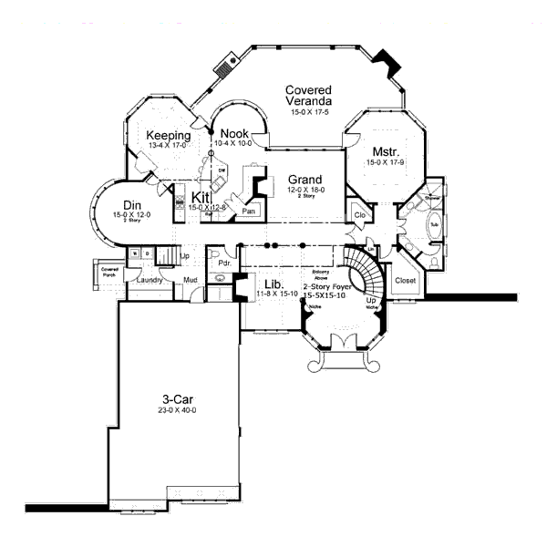 House Plan Design - European Floor Plan - Main Floor Plan #119-358