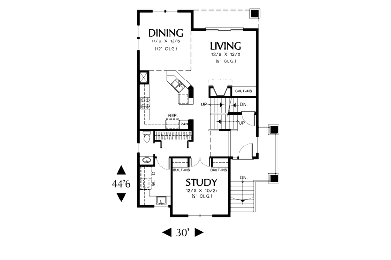 Home Plan - Floor Plan - Main Floor for Traditional House Plan #48-441 - 2 bed, 2.5 bath