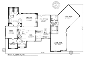 Floor Plan - Main Floor for European House Plan #70-547 - 4 bed, 3.5 bath