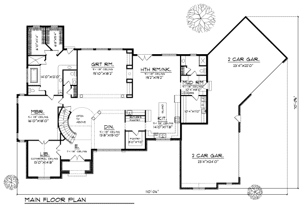 Architectural House Design - European Floor Plan - Main Floor Plan #70-547
