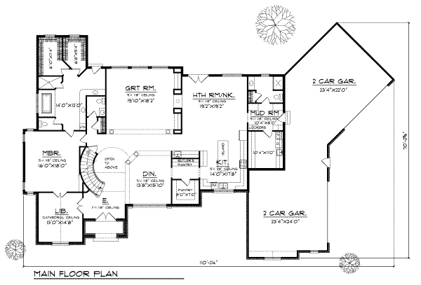 Home Plan - European Floor Plan - Main Floor Plan #70-547