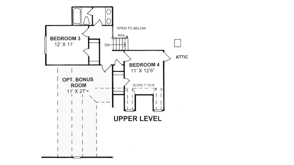 Architectural House Design - Traditional Floor Plan - Upper Floor Plan #20-344