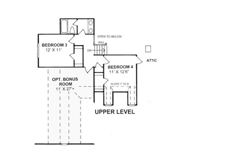 Dream House Plan - Floor Plan - Upper Floor for Traditional House Plan #20-344 - 4 bed, 3 bath