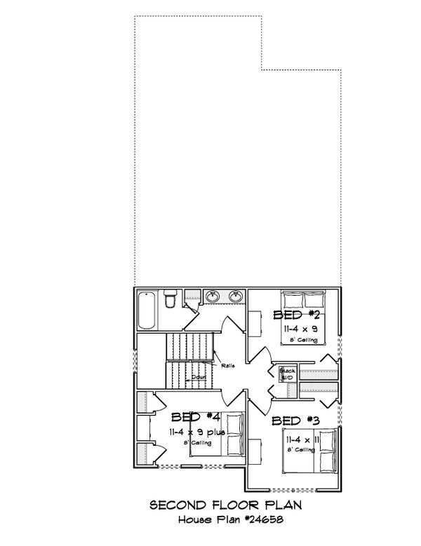 Dream House Plan - Floor Plan - Upper Floor for Cottage House Plan #513-2451 - 4 bed, 2.5 bath