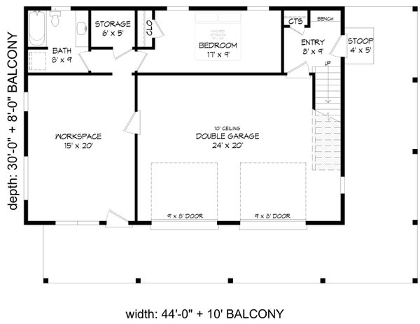 House Blueprint - Beach Floor Plan - Main Floor Plan #932-1370