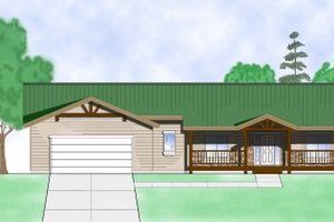 Ranch Exterior - Front Elevation Plan #5-122