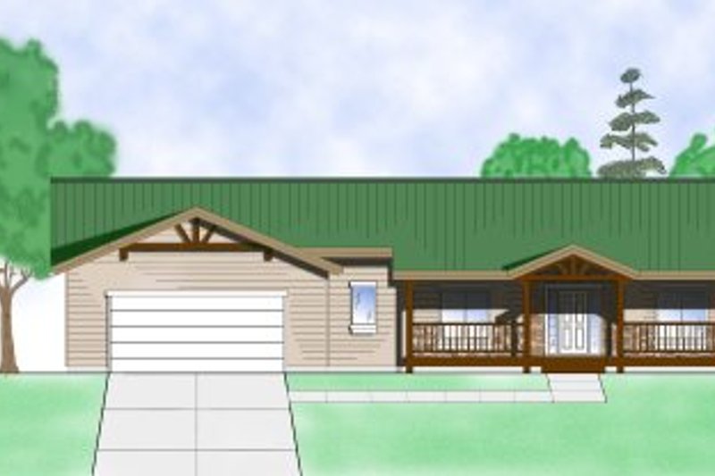 Architectural House Design - Ranch Exterior - Front Elevation Plan #5-122