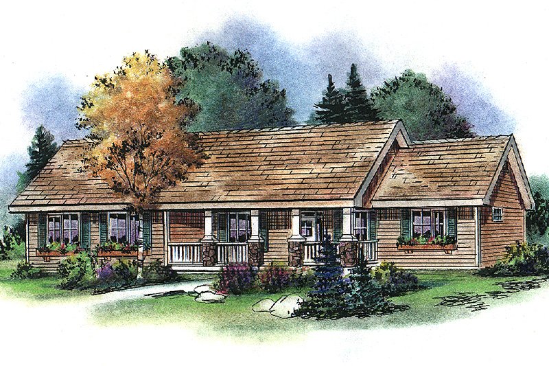 Architectural House Design - Country Exterior - Front Elevation Plan #18-4506