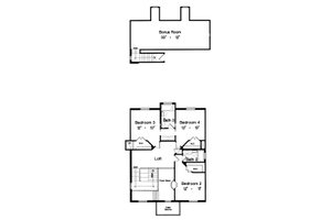 Floor Plan - Upper Floor for European House Plan #417-416 - 5 bed, 4.5 bath