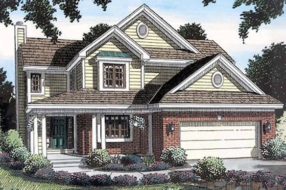 Exterior - Front Elevation for Traditional House Plan #312-132 - 3 bed, 2.5 bath