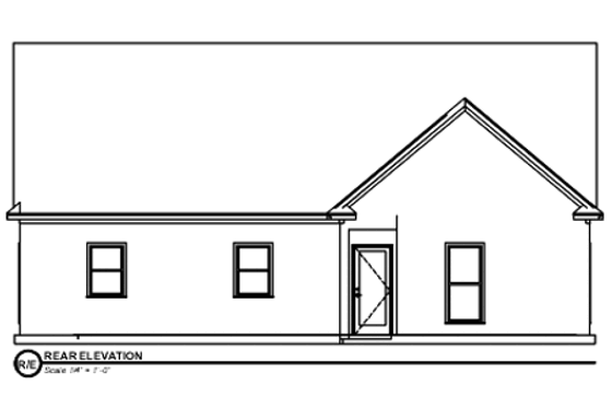 Exterior - Rear Elevation for Cabin House Plan #63-184 - 2 bed, 2 bath