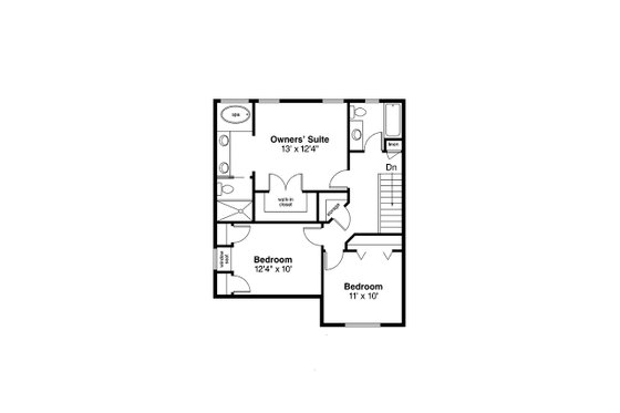 Floor Plan - Upper Floor for Traditional House Plan #124-302 - 3 bed, 2.5 bath