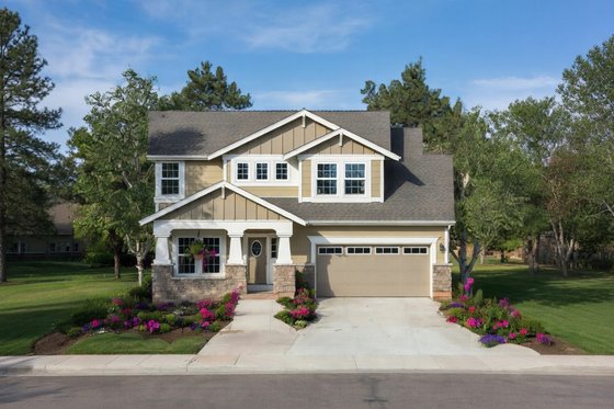 Exterior - Front Elevation 3 for Craftsman House Plan #20-1235 - 4 bed, 3 bath