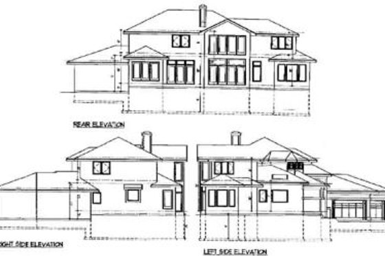 Exterior - Rear Elevation for Modern House Plan #67-727 - 4 bed, 3.5 bath