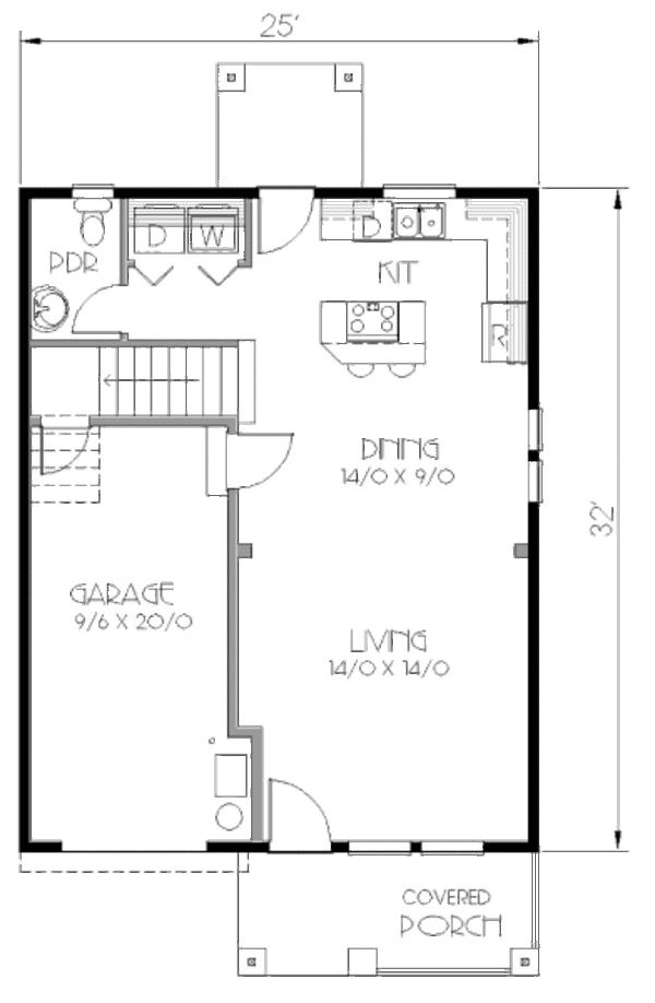 Craftsman Floor Plan - Main Floor Plan #423-6