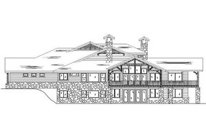 Exterior - Rear Elevation for Craftsman House Plan #5-466 - 6 bed, 6 bath