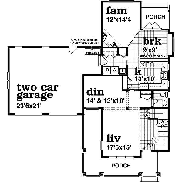Country Floor Plan - Main Floor Plan #47-424