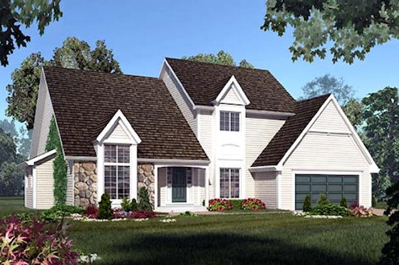 Exterior - Front Elevation for Traditional House Plan #312-275 - 4 bed, 2.5 bath