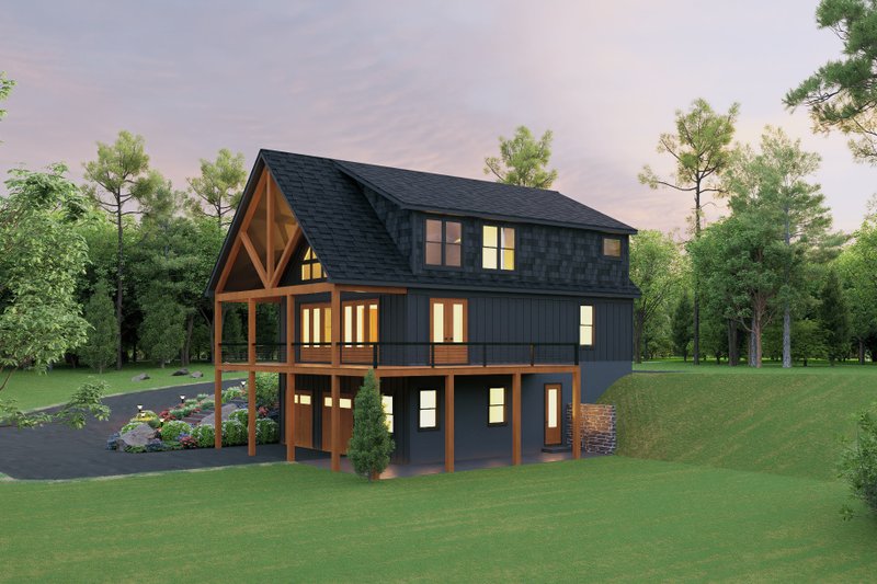 House Blueprint - Exterior - Rear Elevation for Cabin House Plan #932-1433 - 3 bed, 2.5 bath