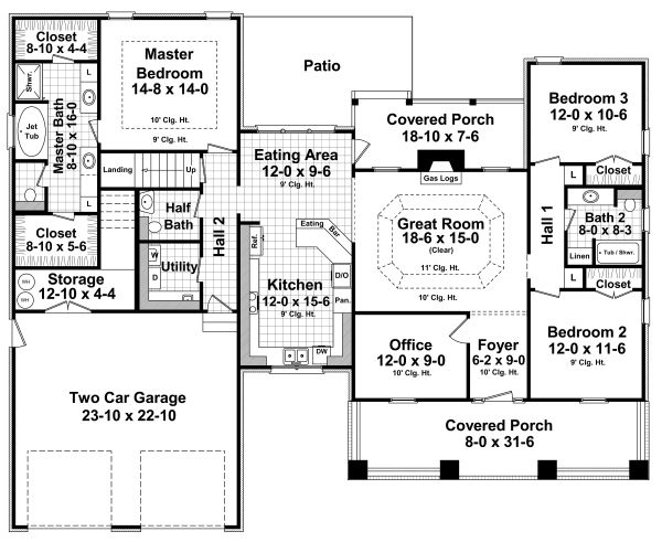 Architectural House Design - Country Floor Plan - Main Floor Plan #21-458
